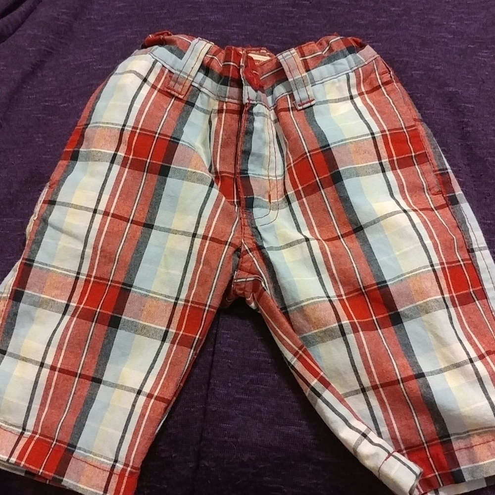 Levi Toddler Long Length Plaid Shorts